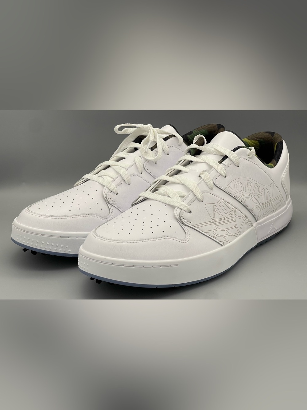 Nike Air Jordan Nu Retro 1 Golf Low Triple White Camo FZ4153-102 Men Size 15 NEW